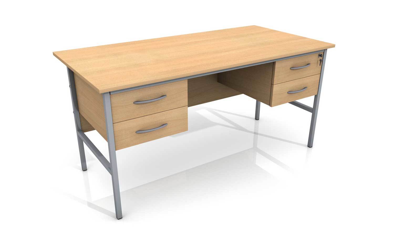Double Pedestal Desk 4 Drawers 1500mm